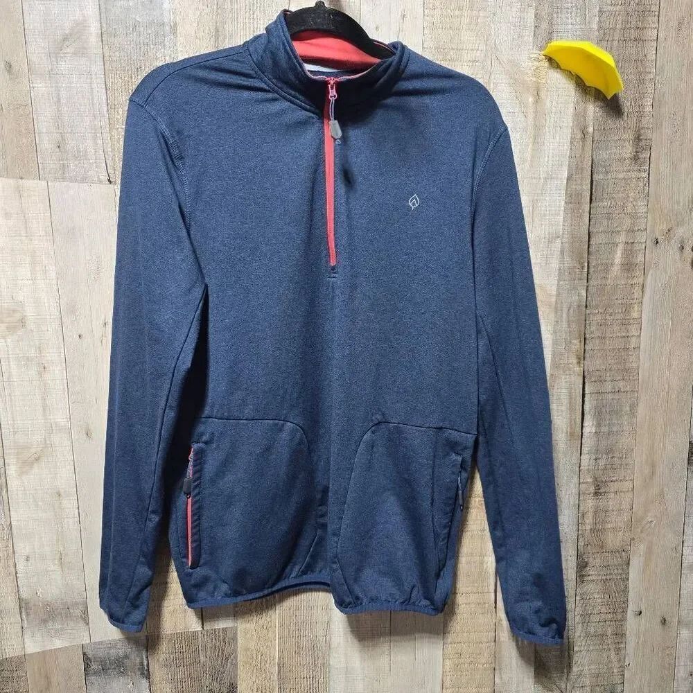 Aspen Navy Fleece 1/4 Zip Fleece Baselayer Sweatshirt Small Outdoor Hiking Climb